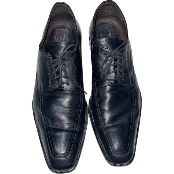 To Boot New York Adam Derrick Black Leather Derby ShoesSize: US 9